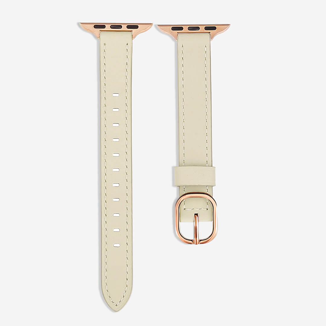 Copenhagen Leather Apple Watch Band - Alabaster / Vintage Rose Gold